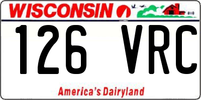 WI license plate 126VRC