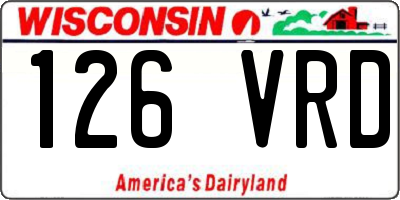 WI license plate 126VRD