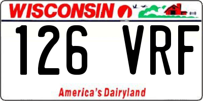 WI license plate 126VRF
