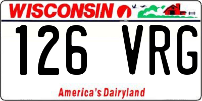 WI license plate 126VRG