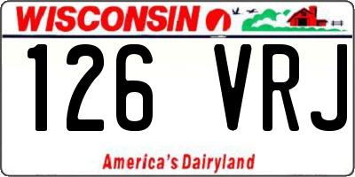 WI license plate 126VRJ