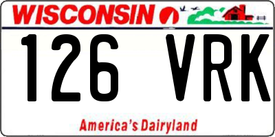 WI license plate 126VRK