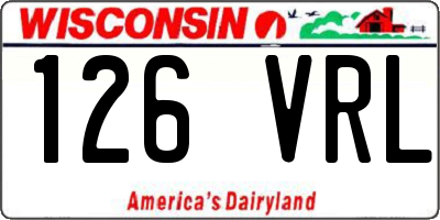 WI license plate 126VRL