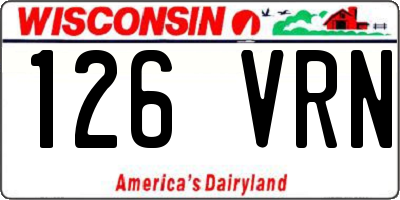 WI license plate 126VRN
