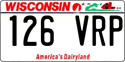 WI license plate 126VRP