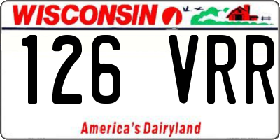 WI license plate 126VRR