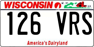 WI license plate 126VRS