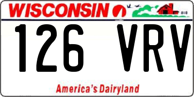 WI license plate 126VRV
