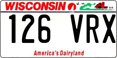 WI license plate 126VRX