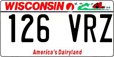WI license plate 126VRZ