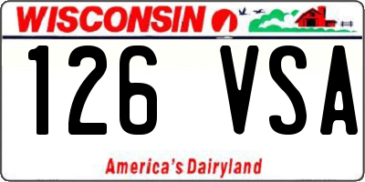 WI license plate 126VSA
