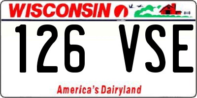 WI license plate 126VSE