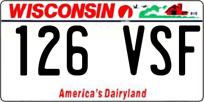 WI license plate 126VSF