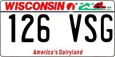 WI license plate 126VSG