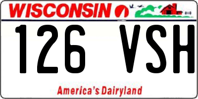 WI license plate 126VSH