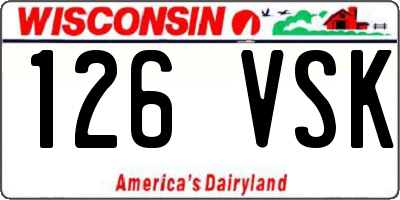 WI license plate 126VSK