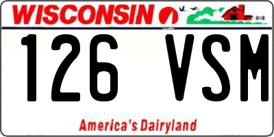 WI license plate 126VSM
