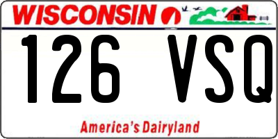 WI license plate 126VSQ
