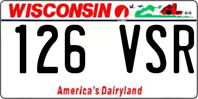 WI license plate 126VSR
