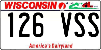 WI license plate 126VSS