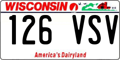 WI license plate 126VSV
