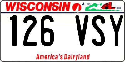 WI license plate 126VSY