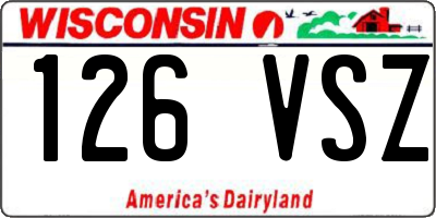 WI license plate 126VSZ