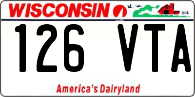 WI license plate 126VTA