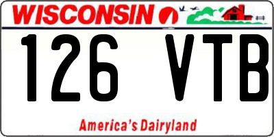 WI license plate 126VTB