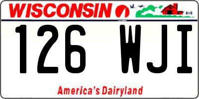 WI license plate 126WJI