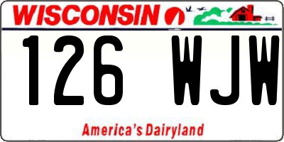 WI license plate 126WJW