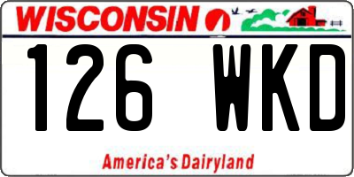 WI license plate 126WKD