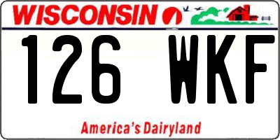 WI license plate 126WKF