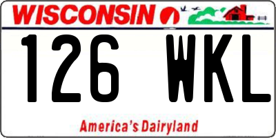 WI license plate 126WKL