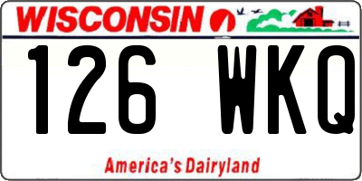 WI license plate 126WKQ