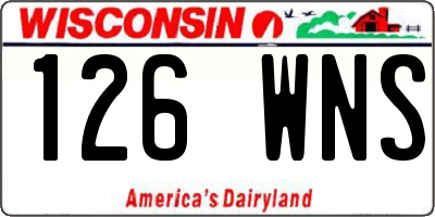 WI license plate 126WNS
