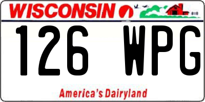 WI license plate 126WPG