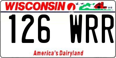 WI license plate 126WRR