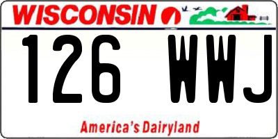 WI license plate 126WWJ