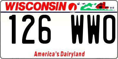 WI license plate 126WWO