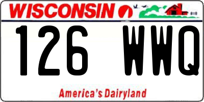 WI license plate 126WWQ