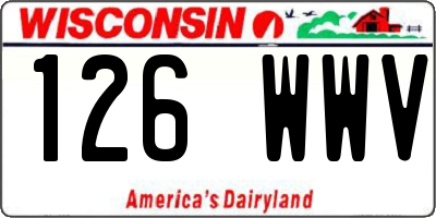 WI license plate 126WWV