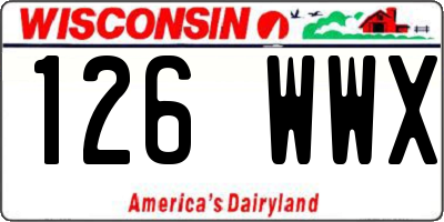 WI license plate 126WWX