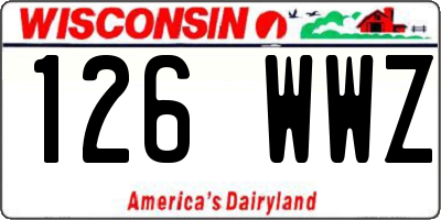 WI license plate 126WWZ