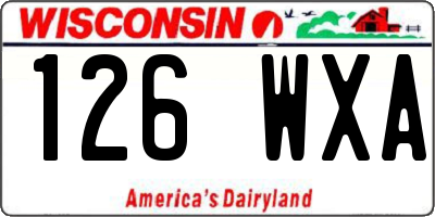 WI license plate 126WXA