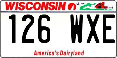 WI license plate 126WXE