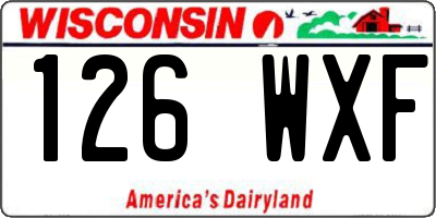 WI license plate 126WXF