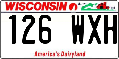 WI license plate 126WXH