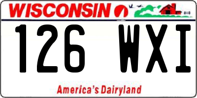 WI license plate 126WXI