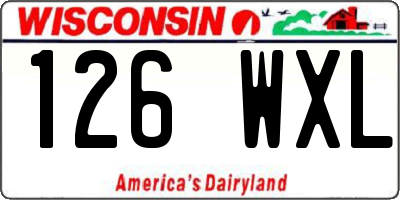 WI license plate 126WXL